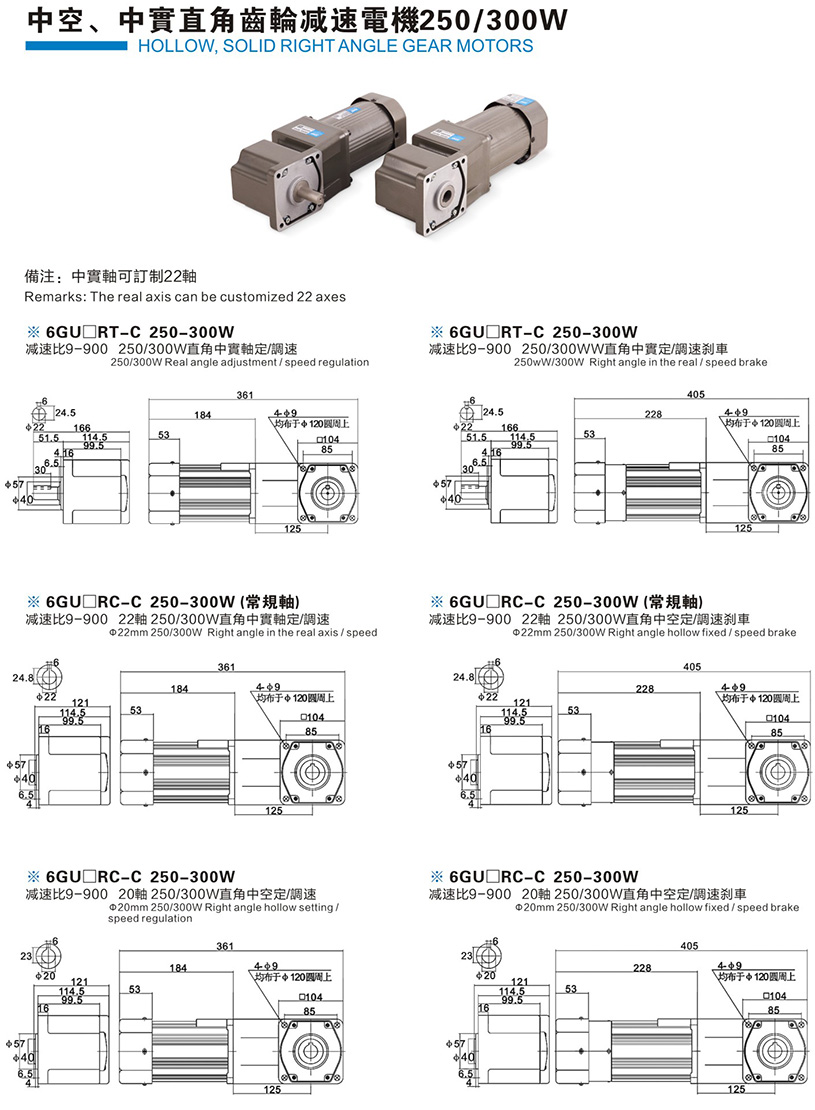250W/300W直角齒輪減速電機(jī)
